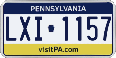 PA license plate LXI1157