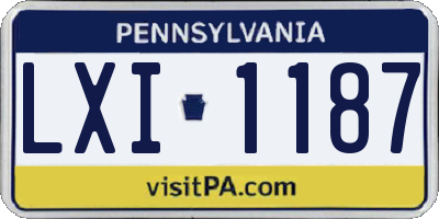 PA license plate LXI1187