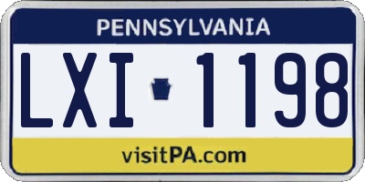 PA license plate LXI1198