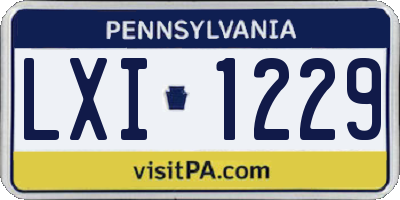 PA license plate LXI1229