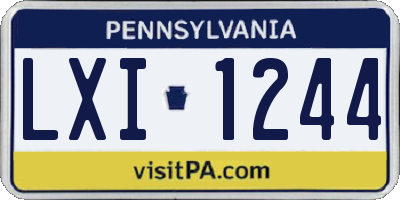 PA license plate LXI1244