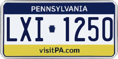 PA license plate LXI1250