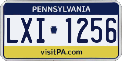 PA license plate LXI1256