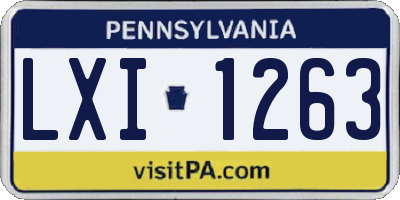 PA license plate LXI1263