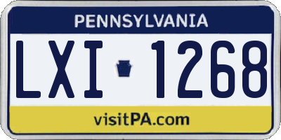 PA license plate LXI1268