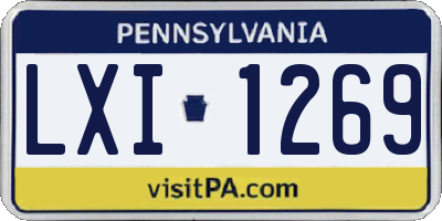 PA license plate LXI1269