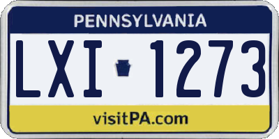 PA license plate LXI1273