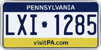 PA license plate LXI1285
