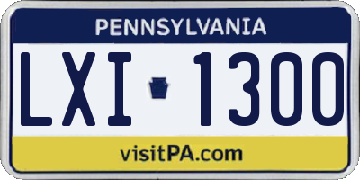 PA license plate LXI1300