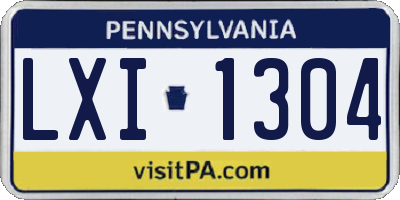 PA license plate LXI1304