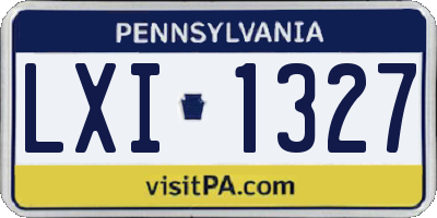 PA license plate LXI1327