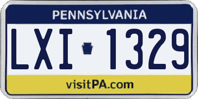 PA license plate LXI1329
