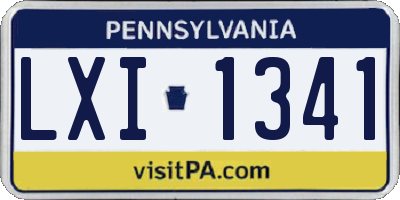 PA license plate LXI1341