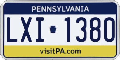 PA license plate LXI1380
