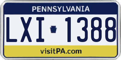 PA license plate LXI1388