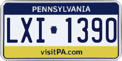PA license plate LXI1390