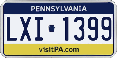 PA license plate LXI1399