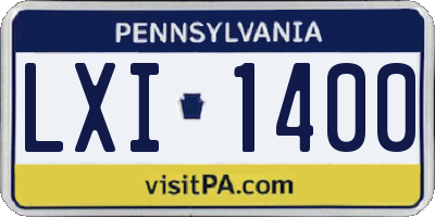 PA license plate LXI1400