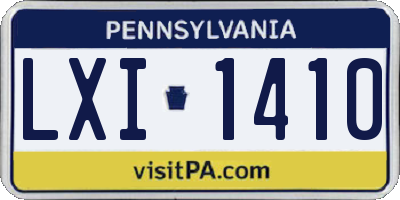 PA license plate LXI1410