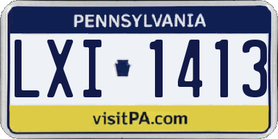 PA license plate LXI1413