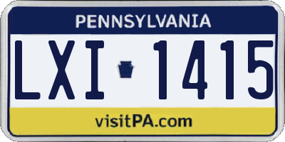 PA license plate LXI1415