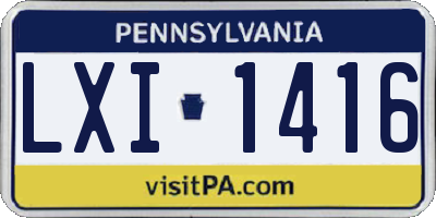 PA license plate LXI1416