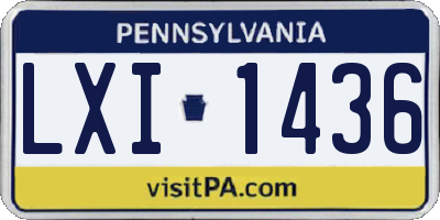 PA license plate LXI1436