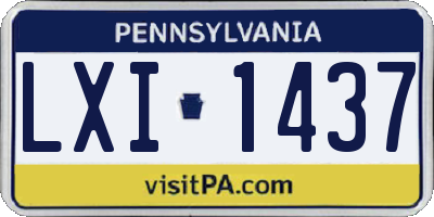 PA license plate LXI1437