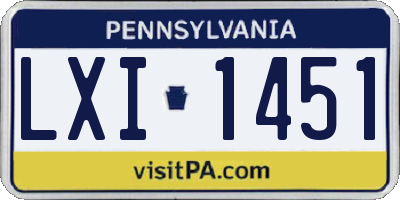 PA license plate LXI1451