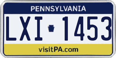 PA license plate LXI1453