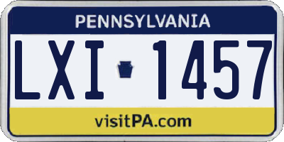 PA license plate LXI1457