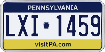 PA license plate LXI1459