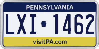 PA license plate LXI1462