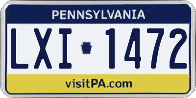 PA license plate LXI1472