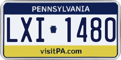 PA license plate LXI1480