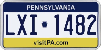PA license plate LXI1482