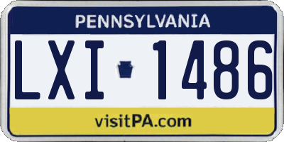 PA license plate LXI1486