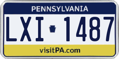 PA license plate LXI1487