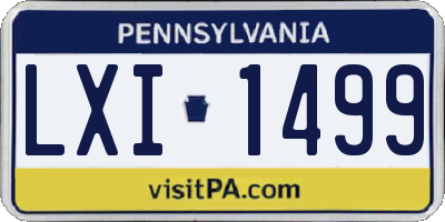 PA license plate LXI1499