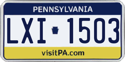 PA license plate LXI1503
