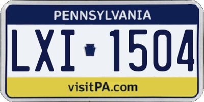 PA license plate LXI1504