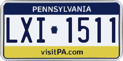 PA license plate LXI1511