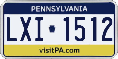 PA license plate LXI1512