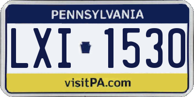 PA license plate LXI1530