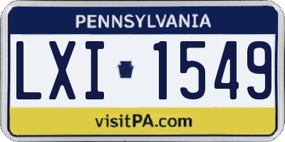 PA license plate LXI1549