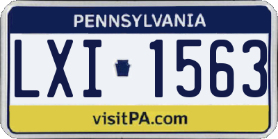 PA license plate LXI1563