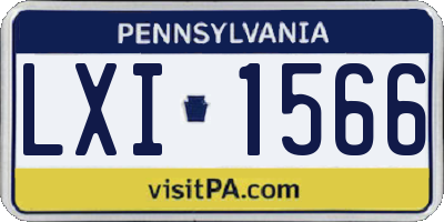 PA license plate LXI1566