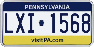 PA license plate LXI1568