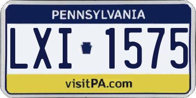 PA license plate LXI1575