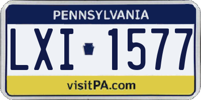 PA license plate LXI1577